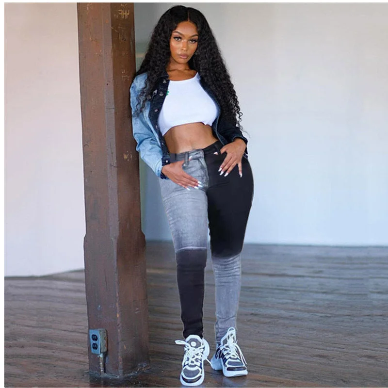 Effortless Elegance S-3XL Jeans Autumn/Winter 2023 New Women's Fashion Slim Fit Versatile Splice Denim Elastic Leggings Effortless Elegance S-3XL Jeans Autumn/Winter 2023 New Women's Fashion Slim Fit Versatile Splice Denim Elastic Leggings