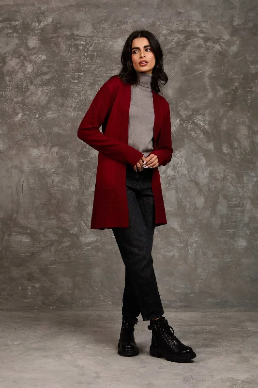Fresh Comfort Women Regular Fit Cardigan - Red