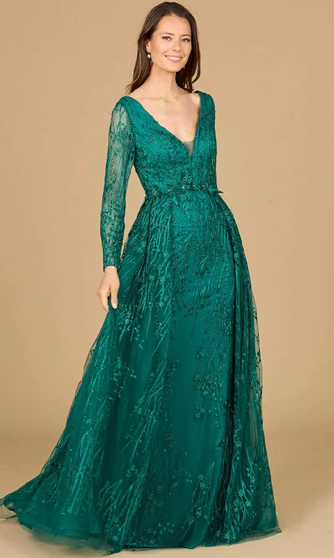 Short skirt design Lara Dresses 29139 - Long Sleeve Lace Evening Gown