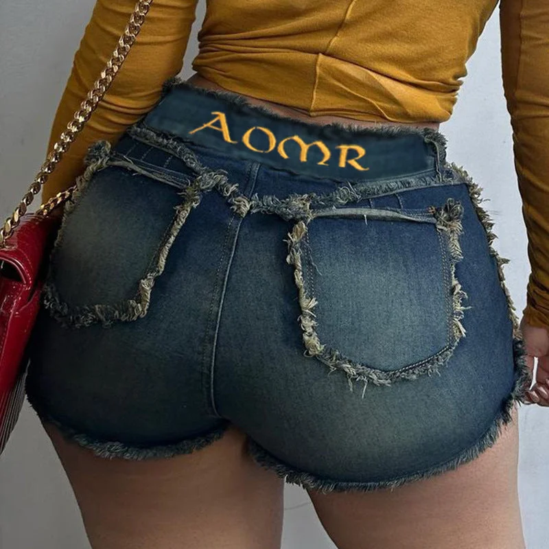 Integrated Design Trending Women's Shorts New Arrivals Casual Low Waist Irregular Patchwork Jeans Denim Shorts For Women