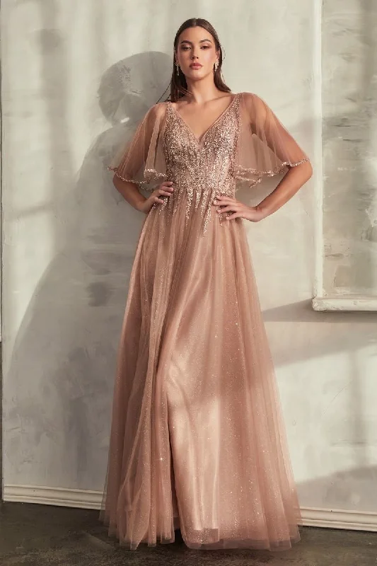 Casual Style Cinderella Divine - CD0175 LAYERED TULLE A-LINE GOWN - SPECIAL OCCASION/CURVY