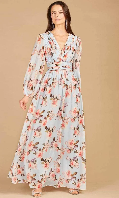 Amazing design Lara Dresses 29248 - V-Neck Printed Long Sleeve Dress