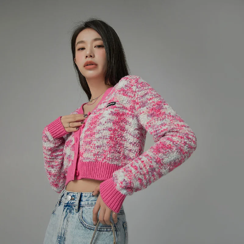 Free And Comfortable Soft Fleece Crop Knit Button Cardigan