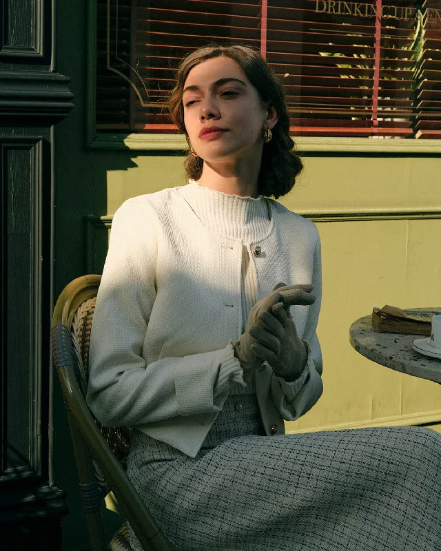 Thin Design The Solid Cropped Tweed Jacket