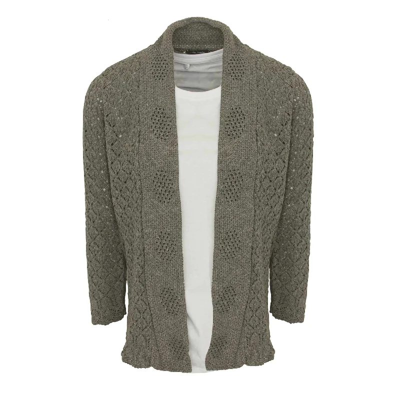 Warm Comfort Ladies Pointelle Cardigan - Grey