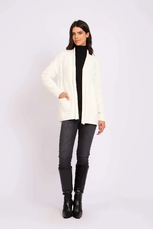 Casual Chic Wear Women Regular Fit Cardigan - Off White