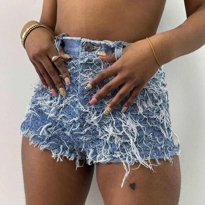 Elegant Wear Tassel Denim Ladies Jean Shorts for Summer Denim Hot Pants Women Tight Jeans Short Skin Tight Jean Shorts Elegant Wear Tassel Denim Ladies Jean Shorts for Summer Denim Hot Pants Women Tight Jeans Short Skin Tight Jean Shorts