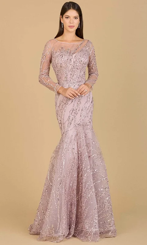 Round neck design Lara Dresses 29199 - Beaded Illusion Scoop Evening Gown