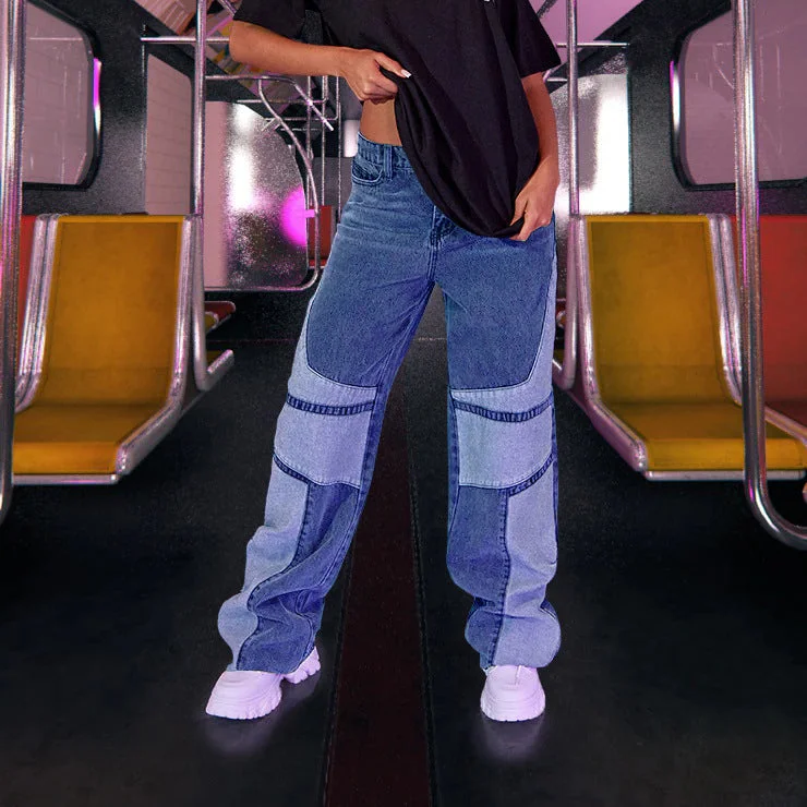 Fashion Wear Retro Hip Hop Patchwork Wide Leg Jeans Pants Casual Loose Wholesale Denim Pants Fashion Wear Retro Hip Hop Patchwork Wide Leg Jeans Pants Casual Loose Wholesale Denim Pants