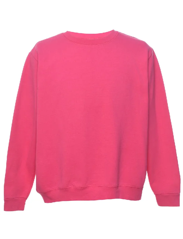 Elegant Tailoring Pink Plain Sweatshirt - XL