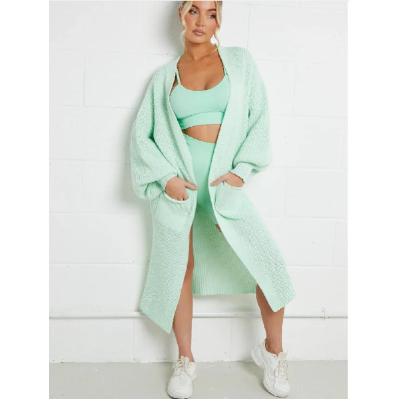 Stylish Ease MRK Luxe Khloe Balloon Sleeve Maxi Cardigan