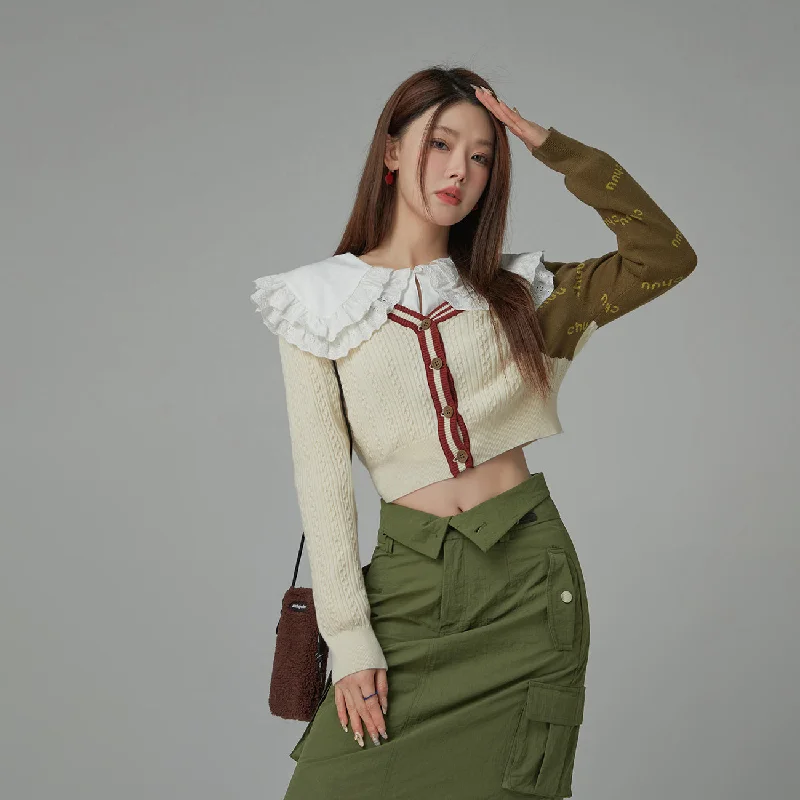 Quality Tailoring Colored V-Neck Knit Cardigan
