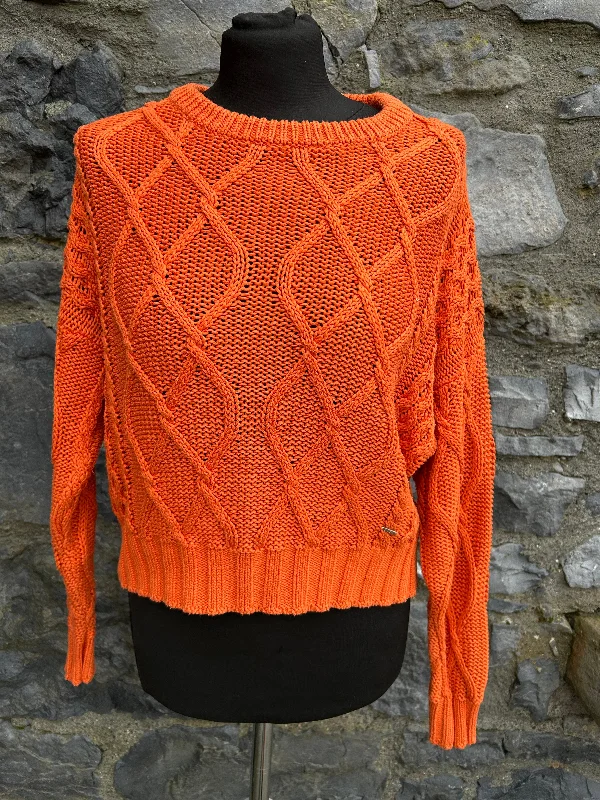 Comfortable Mind Orange cable knit jumper uk 12