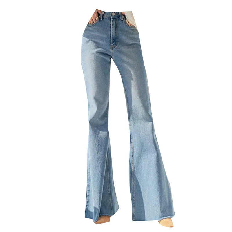 Summer Selection TWOTWINSTYLE Solid Color Casual Flare High Waist Patchwork Zipper Denim Jeans Women 2023 Summer Selection TWOTWINSTYLE Solid Color Casual Flare High Waist Patchwork Zipper Denim Jeans Women 2023