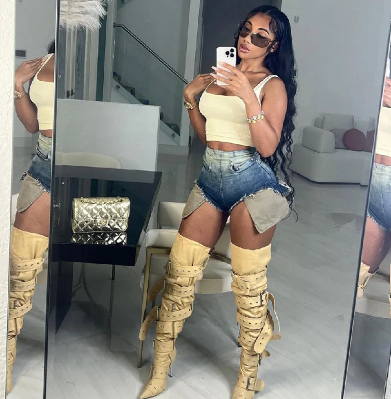 High-end Sense Cutenova MY23PT708 2023 New Arrivals Sexy Spicy Girl Ins Trend Gradient Denim Short Jeans Pants For Women Ladies High-end Sense Cutenova MY23PT708 2023 New Arrivals Sexy Spicy Girl Ins Trend Gradient Denim Short Jeans Pants For Women Ladies