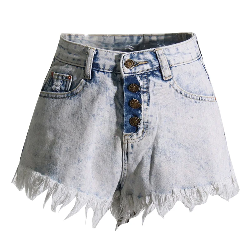 Urban Design Sense TWOTWINSTYLE Do Old Style Short High Waist Spliced Pockets Slimming 2023 Women Denim Shorts Urban Design Sense TWOTWINSTYLE Do Old Style Short High Waist Spliced Pockets Slimming 2023 Women Denim Shorts
