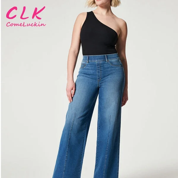 Sports Style 2023 Autumn Wholesale Fast Shipping Jeans Femmes Button Fly Seamed Wide-legged Denim Jeans Sports Style 2023 Autumn Wholesale Fast Shipping Jeans Femmes Button Fly Seamed Wide-legged Denim Jeans
