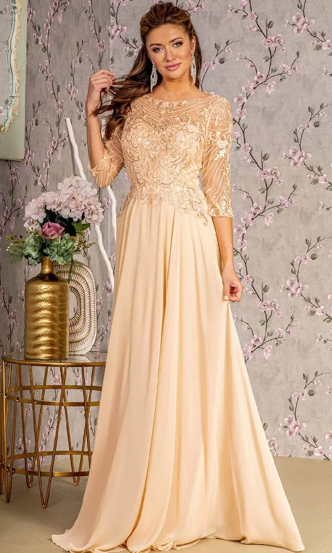 Elegant And Elegant GLS by Gloria GL3446 - Sequin Embroidery Formal Dress