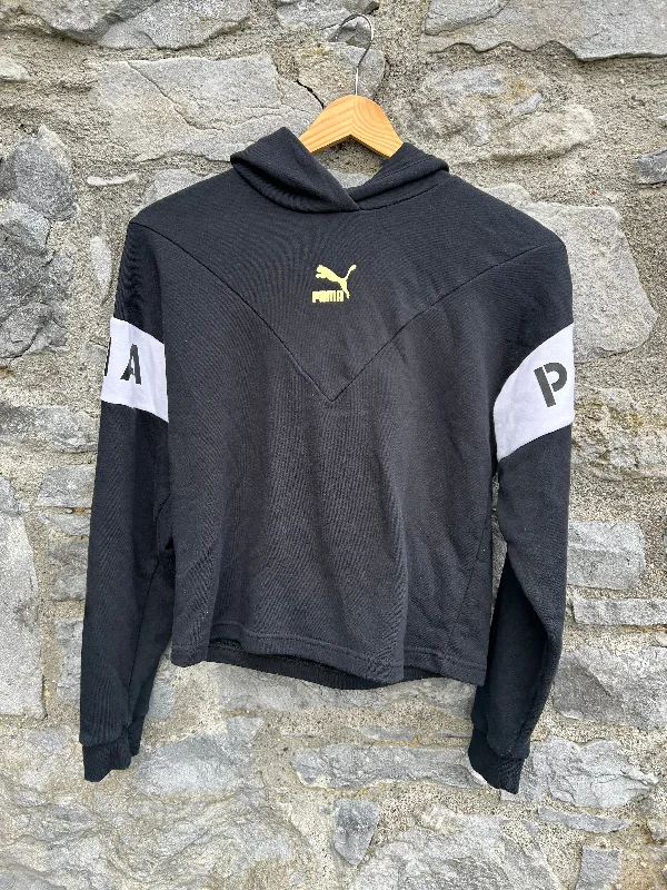 Fashion Wear Black cropped logo hoodie  13-14y (158-164cm)