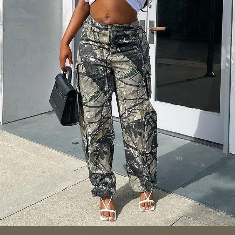 Urban Comfort KNZ8809 2023 Fall Printed Sweat Joggers Pants Flare Cargo Pants Stacked Plus Size Women Urban Comfort KNZ8809 2023 Fall Printed Sweat Joggers Pants Flare Cargo Pants Stacked Plus Size Women