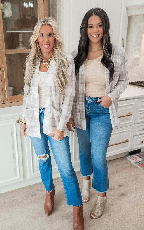 Casual Choice Forever Favorite Plaid Cardigan in Cream Mocha #3 | Salty Wave **DEAL