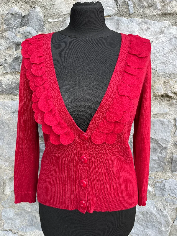 Printed Patterns Dark Red cardigan uk 10-12