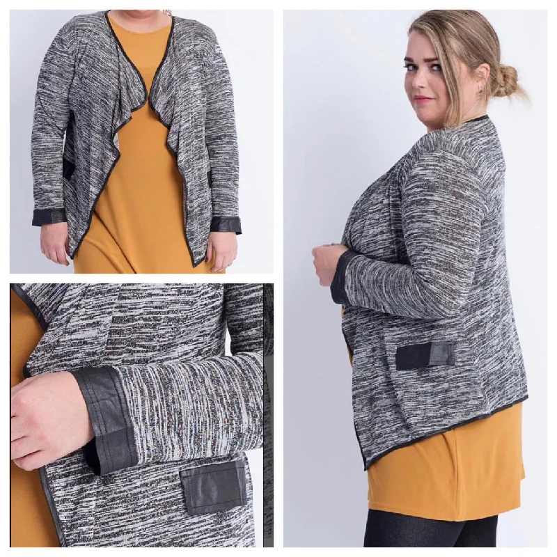 Street Style Heather leatherette cardigan