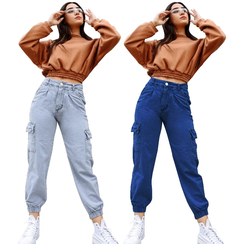 Comfortable Looks Fashion Latest Design Clothes Blue Ladies Jean Trousers Cotton Streetwear Slim Fit Denim Cargo Jeans Pants For Women 2023 Comfortable Looks Fashion Latest Design Clothes Blue Ladies Jean Trousers Cotton Streetwear Slim Fit Denim Cargo Jeans Pants For Women 2023