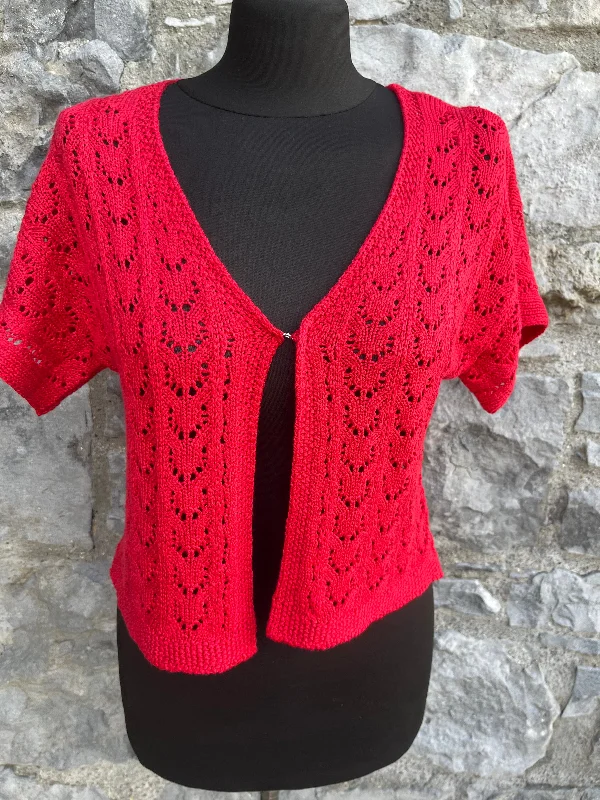 Cool Style Pointelle red cardigan uk 8-10