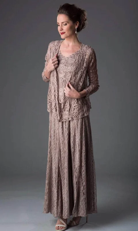Simple And Comfortable Soulmates 1602 - Embroidered Circle Skirt Three Piece Gown