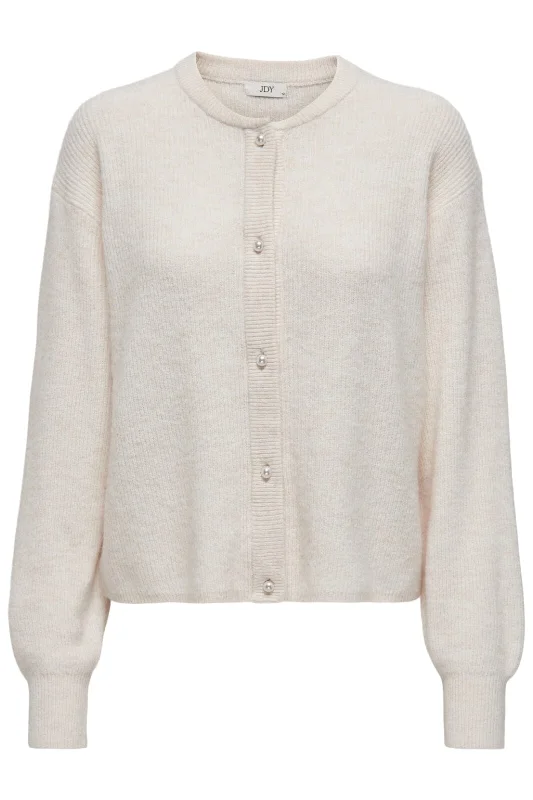 Comfortable Dresses JDY - JDYlumi Life L/S Button Cardiga Knt - 4555407 Birch Melange