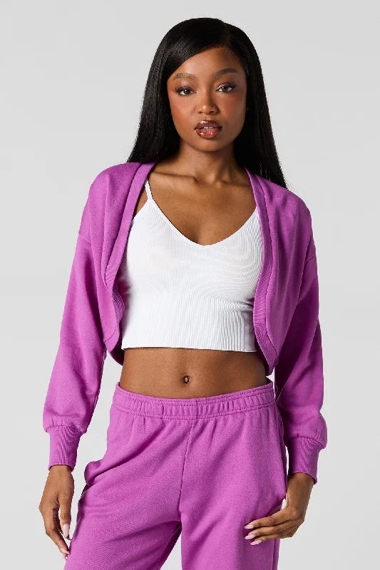 Street Show-off Style Long Sleeve Cropped Cardigan