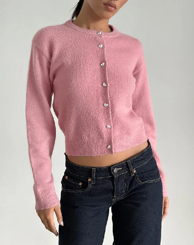 Sports And Leisure Aura Cardigan in Dusty Pink