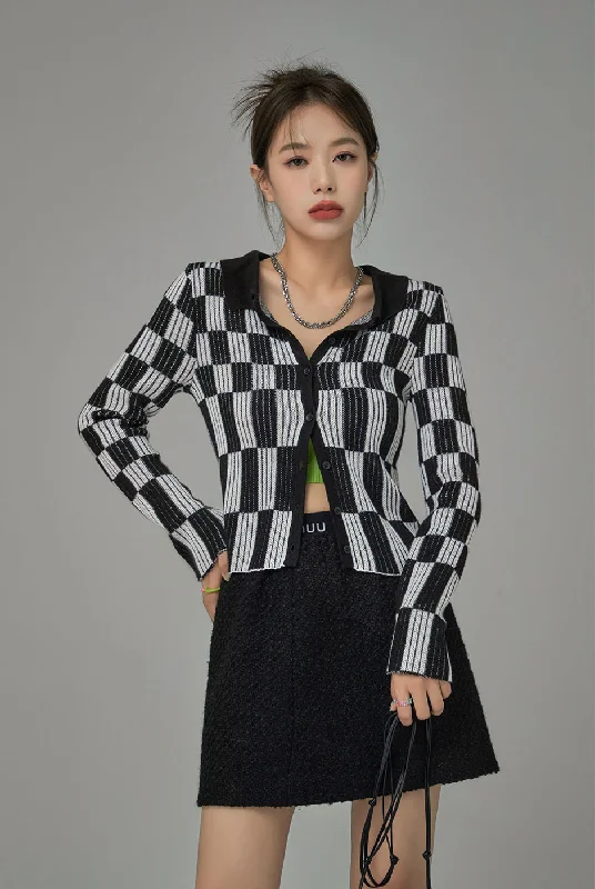 Comfortable Sweaters Genius Sense Of Style Checkered Cardigan