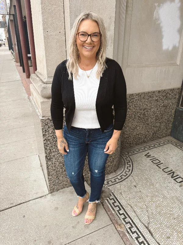 French Style Bolero Black Cardigan