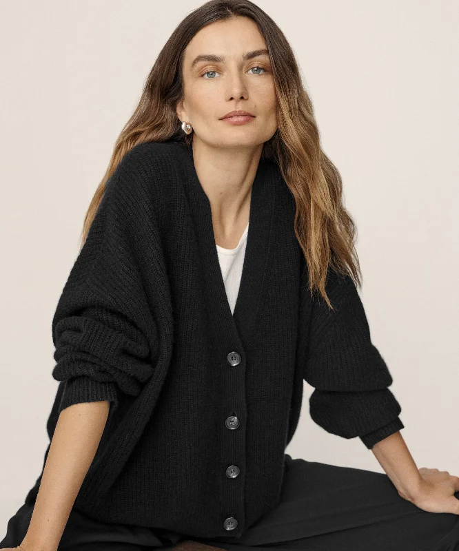 Relaxed And Casual Cashmere Cocoon Cardigan