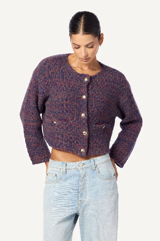 Simple research CHARLENE CASHMERE CROPPED WELT POCKET JACKET | CIMARRON MULTI