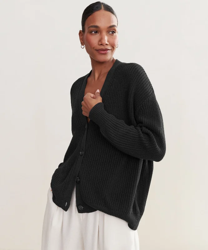 Celebrity Style Cotton Cocoon Cardigan