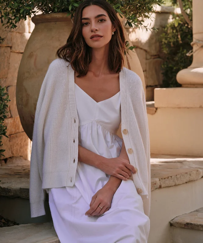 Simple Style Cropped Cashmere Cocoon Cardigan