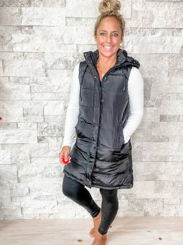 Fresh And Natural Dream Chaser Puffer Vest in Black (S-3XL)