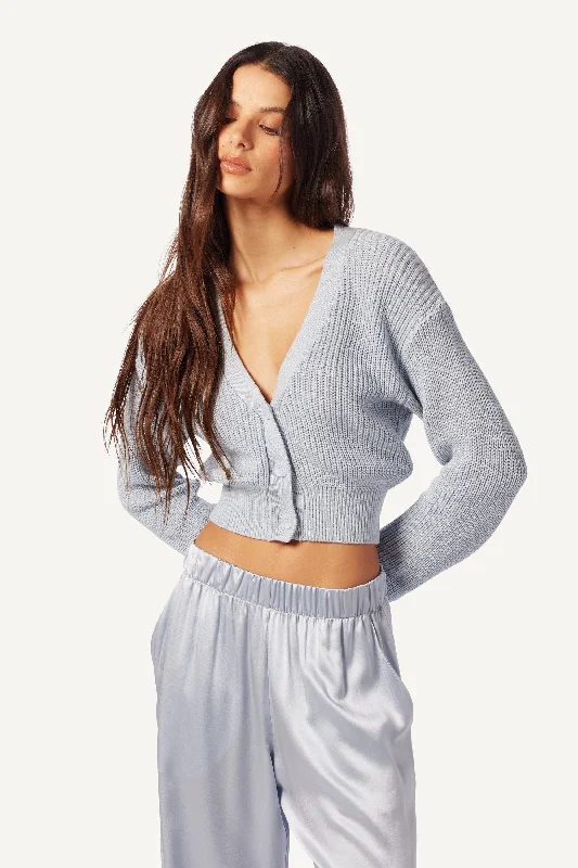 Knitted Design ECHO CASHMERE COTTON CASHMERE CARDIGAN | WHISPER