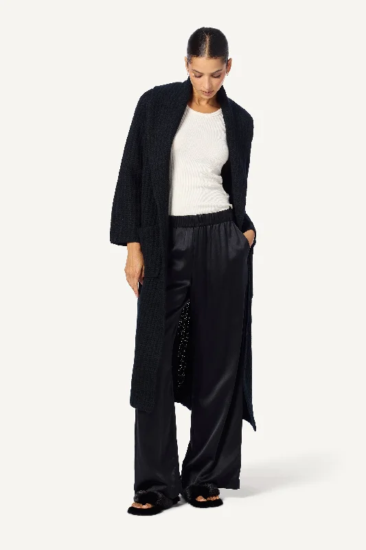 High-end atmosphere EDEN CASHMERE CASHMERE DUSTER WITH POCKETS | BLACK