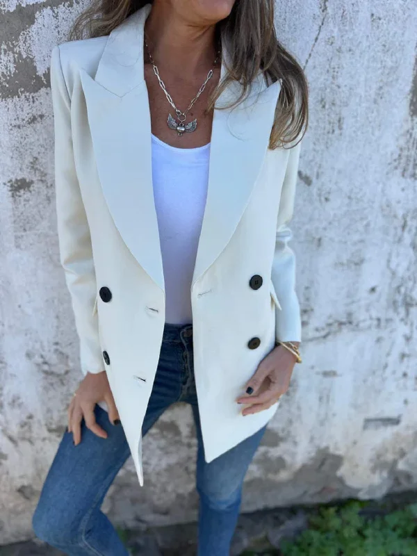 Retro Dress Full Size Collared Neck Long Sleeve Blazer