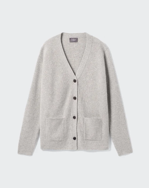 Sports suit style Ribbed cardigan