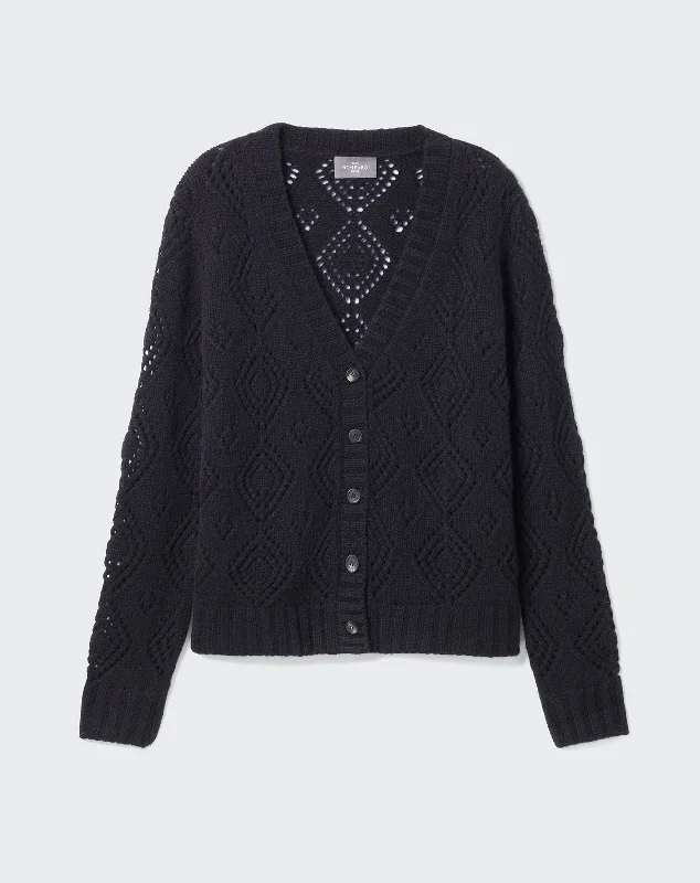 Amazing design Pointelle details cardigan