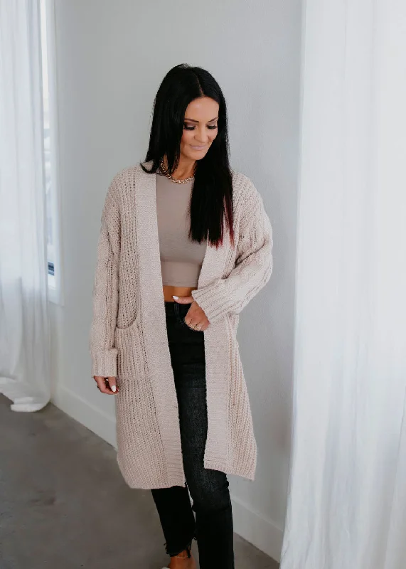 High-end Fabrics Giveon Cable Knit Cardigan