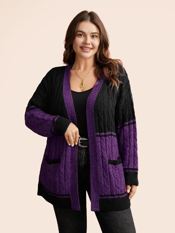 Simple Comfort Jack-o-Lantern Motif Cable Knot Cardigan