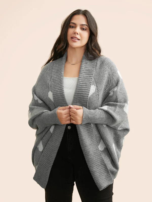 Easy Style Lapel Collar Heart Shaped Cardigan