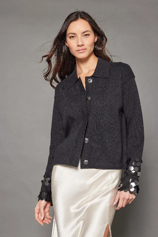 High waist design Lisa Todd Shimmy Button Front Sweater