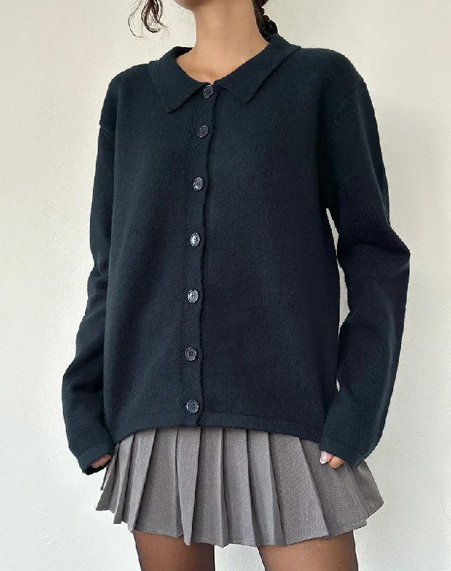 Noble Temperament Madera Cardigan in Dark Navy